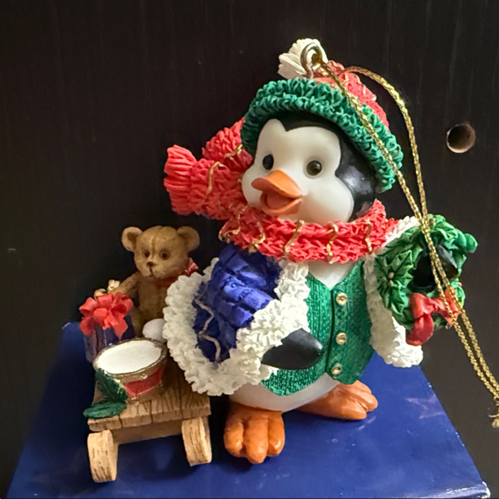 Kirkland Signature Festive Penguin Figurine in Green, Red, White, Blue‎